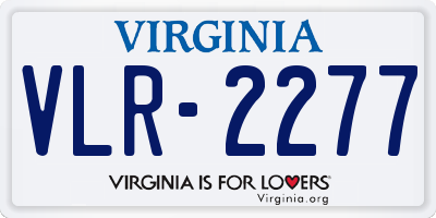 VA license plate VLR2277