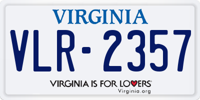 VA license plate VLR2357