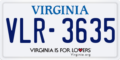 VA license plate VLR3635