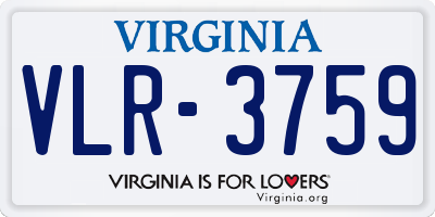 VA license plate VLR3759