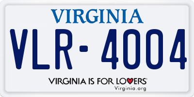 VA license plate VLR4004