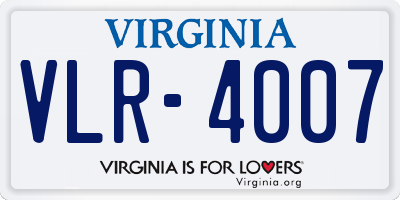 VA license plate VLR4007