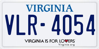 VA license plate VLR4054