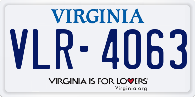 VA license plate VLR4063