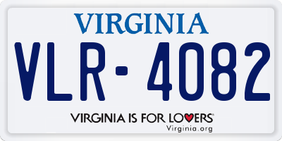 VA license plate VLR4082