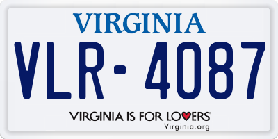 VA license plate VLR4087