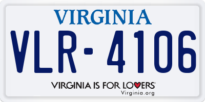 VA license plate VLR4106