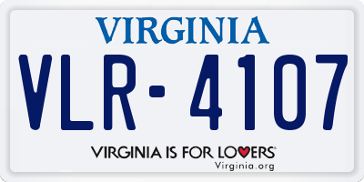 VA license plate VLR4107