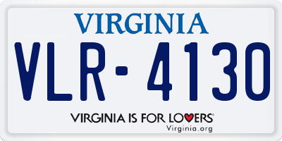 VA license plate VLR4130