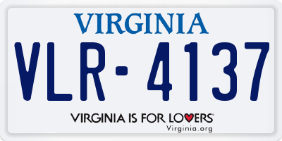 VA license plate VLR4137