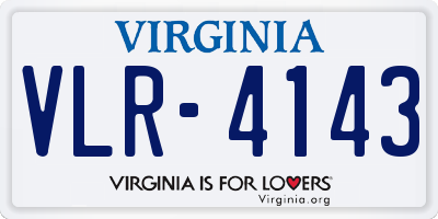 VA license plate VLR4143