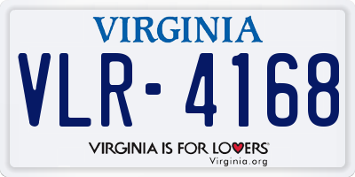 VA license plate VLR4168