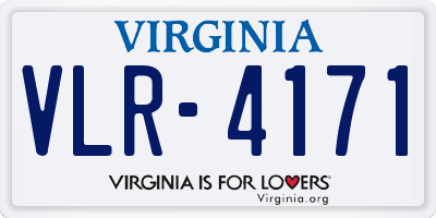 VA license plate VLR4171