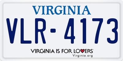 VA license plate VLR4173