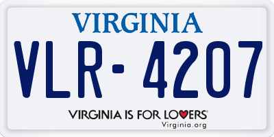 VA license plate VLR4207