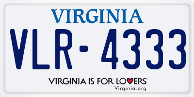 VA license plate VLR4333