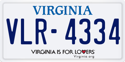 VA license plate VLR4334