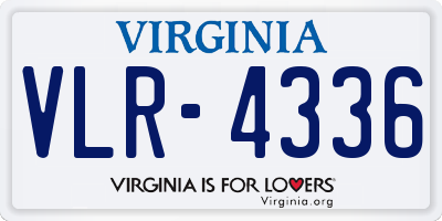 VA license plate VLR4336