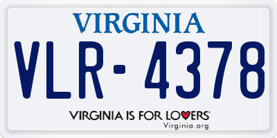 VA license plate VLR4378