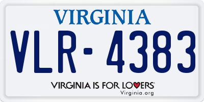 VA license plate VLR4383