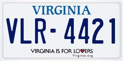 VA license plate VLR4421