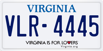 VA license plate VLR4445