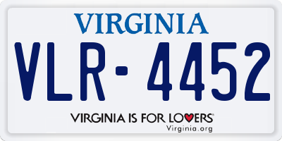 VA license plate VLR4452