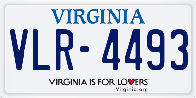 VA license plate VLR4493