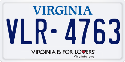 VA license plate VLR4763