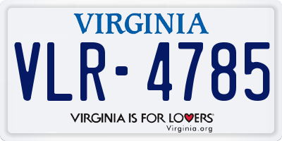 VA license plate VLR4785