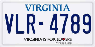 VA license plate VLR4789