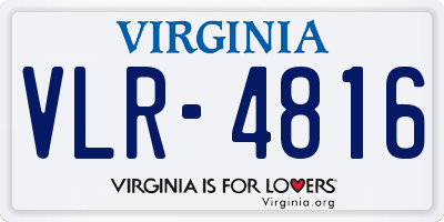 VA license plate VLR4816