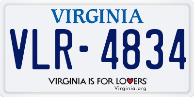 VA license plate VLR4834