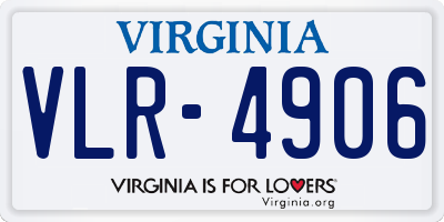 VA license plate VLR4906