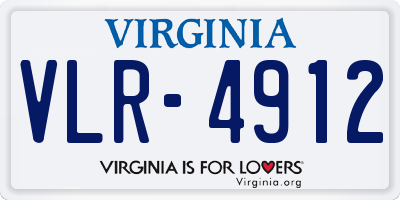 VA license plate VLR4912