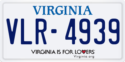 VA license plate VLR4939