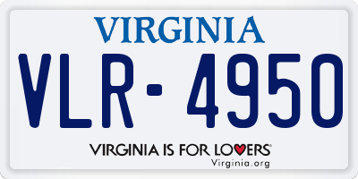 VA license plate VLR4950