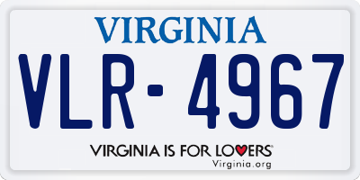 VA license plate VLR4967