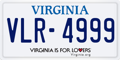 VA license plate VLR4999