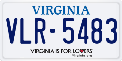 VA license plate VLR5483