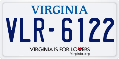 VA license plate VLR6122