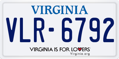 VA license plate VLR6792