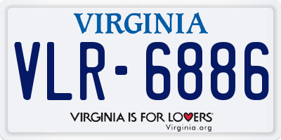 VA license plate VLR6886