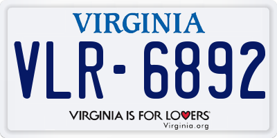 VA license plate VLR6892