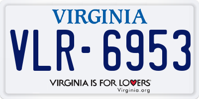 VA license plate VLR6953