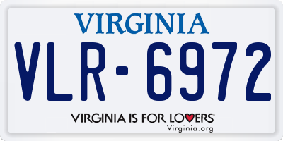 VA license plate VLR6972