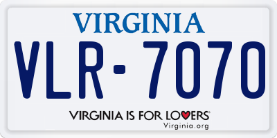 VA license plate VLR7070