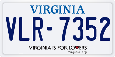 VA license plate VLR7352