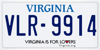 VA license plate VLR9914