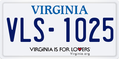 VA license plate VLS1025